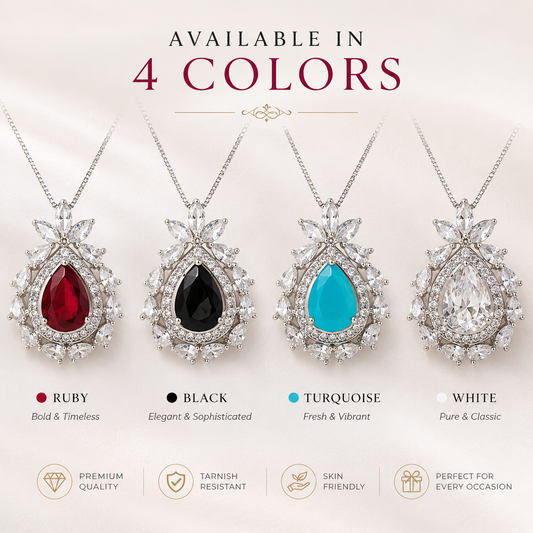 Luxury Crystal Pendant Necklace Set for Women