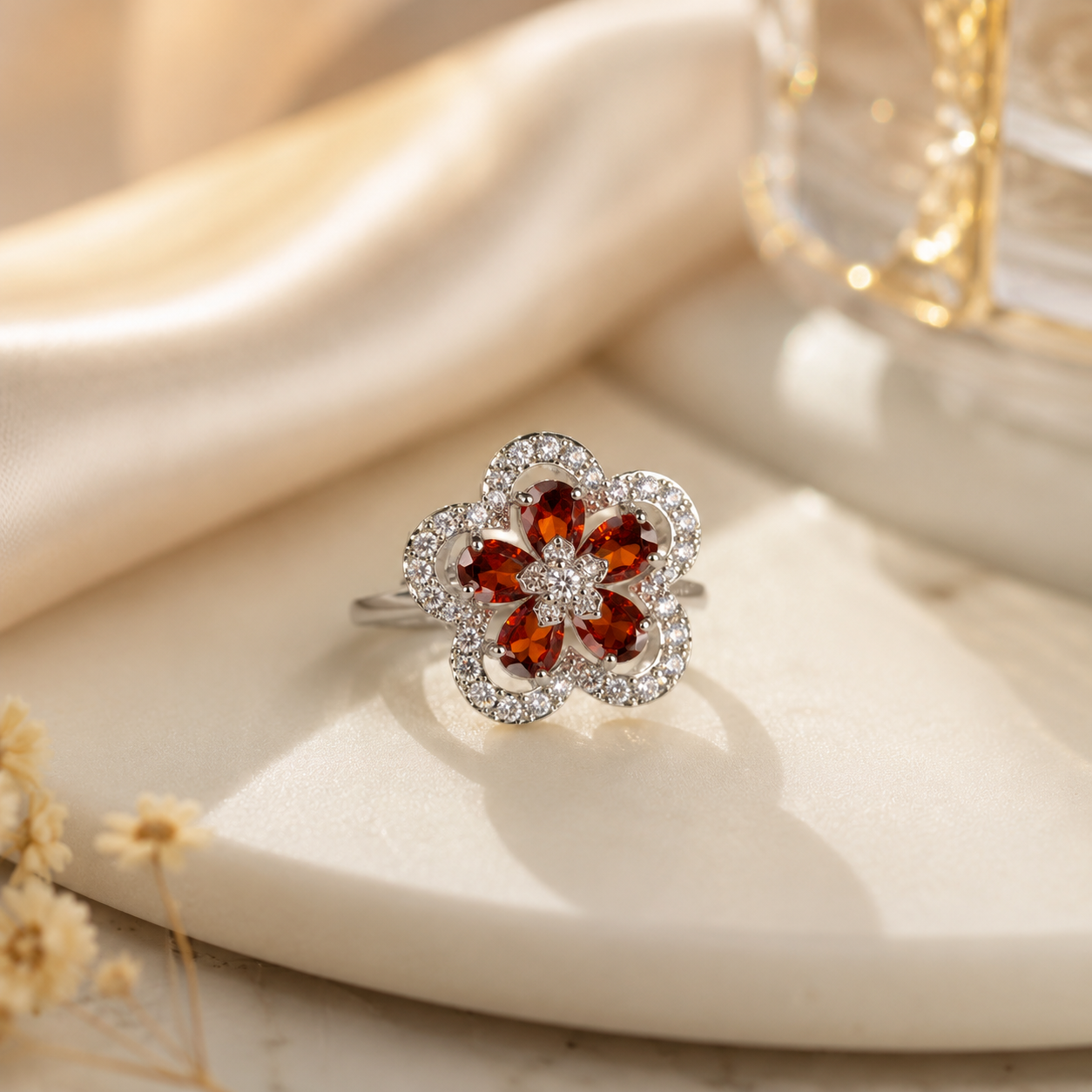 Adjustable Crystal Ring