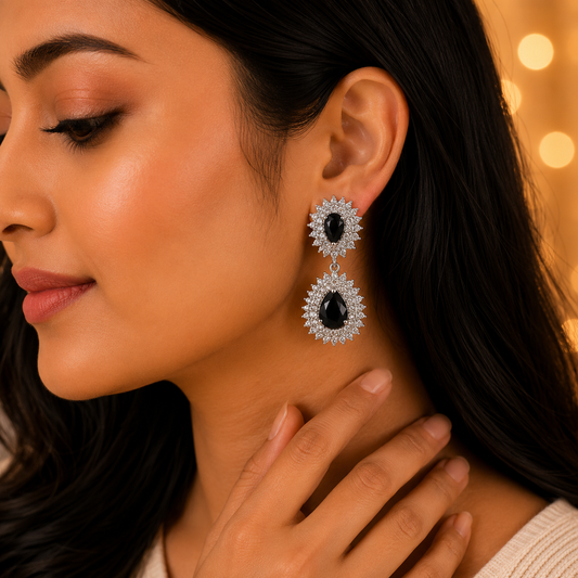 Silver Plated Crystal Earrings for Women