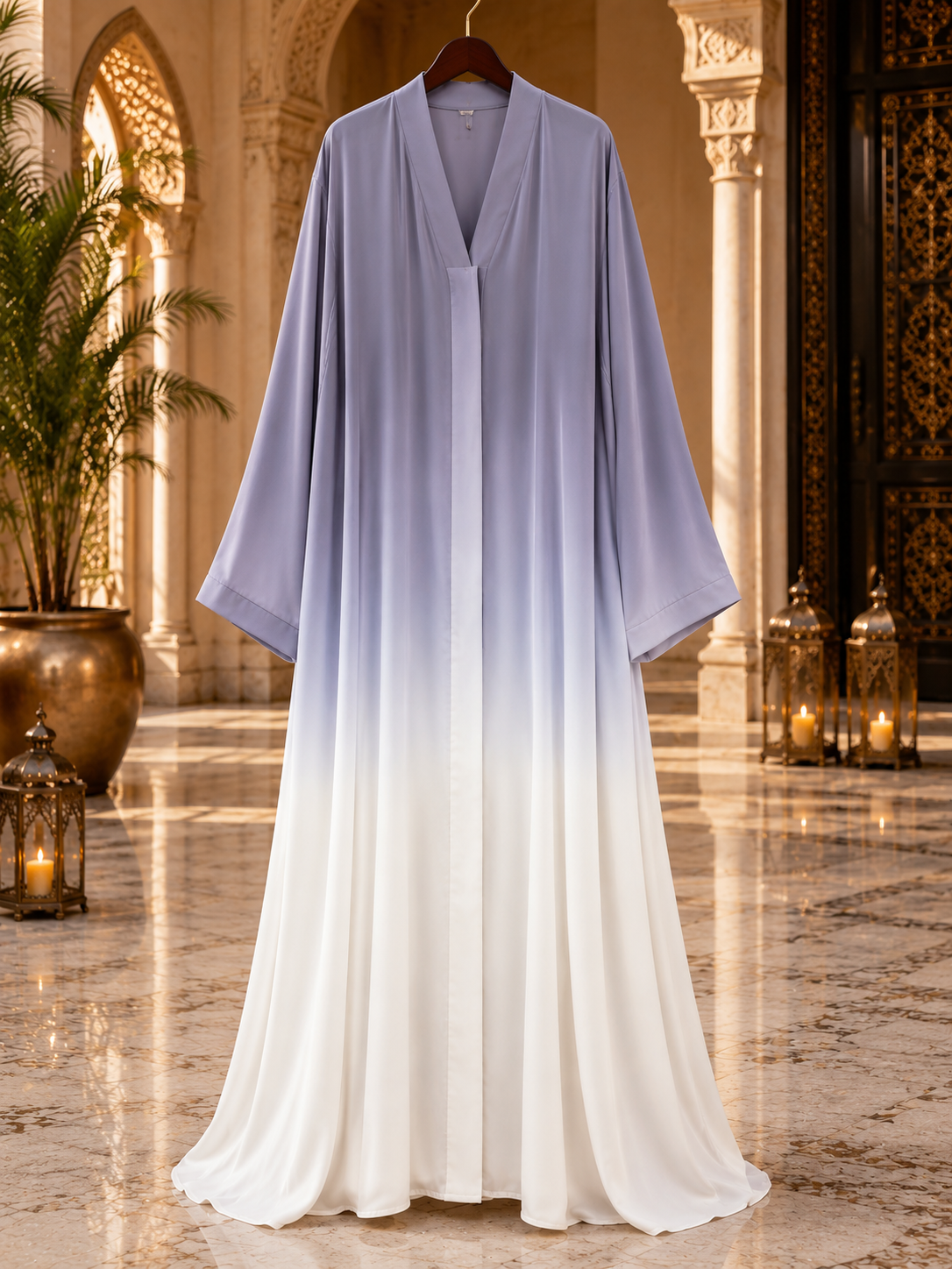 Premium Korean Nida Ombre Front Open Abaya