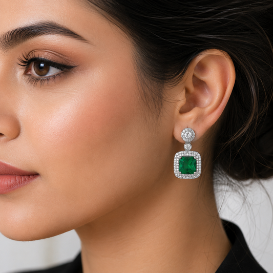 Silver Plated Crystal Earrings for Women