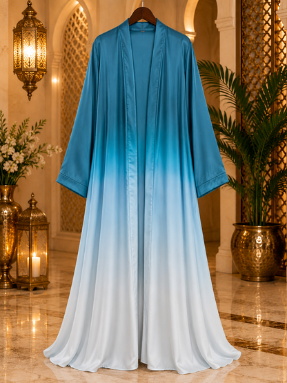 Premium Korean Nida Ombre Front Open Abaya