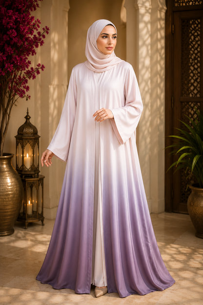 Premium Korean Nida Ombre Front Open Abaya