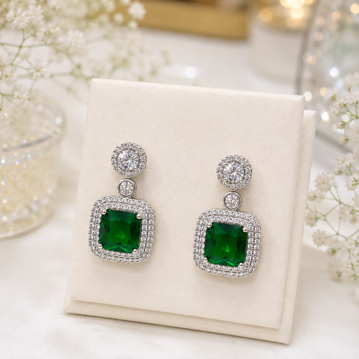 Silver Plated Crystal Earrings for Women
