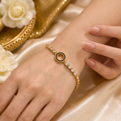Gold Plated Evil Eye Bracelet for Women | Color Guaranteed Zircon Bracelet