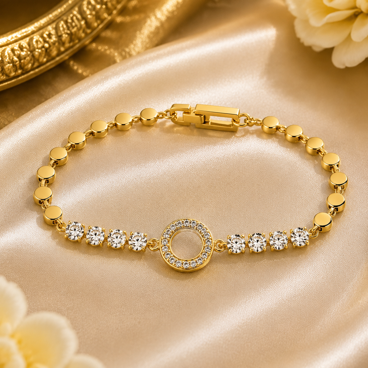 Gold Plated Evil Eye Bracelet for Women | Color Guaranteed Zircon Bracelet