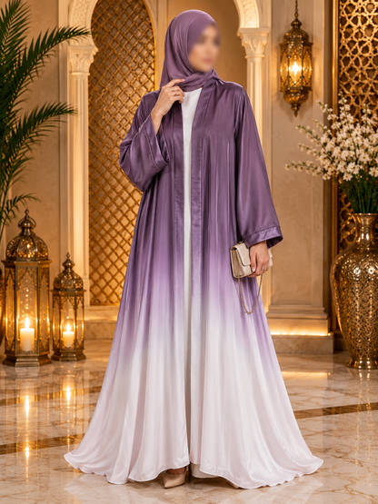 Premium Korean Nida Ombre Front Open Abaya