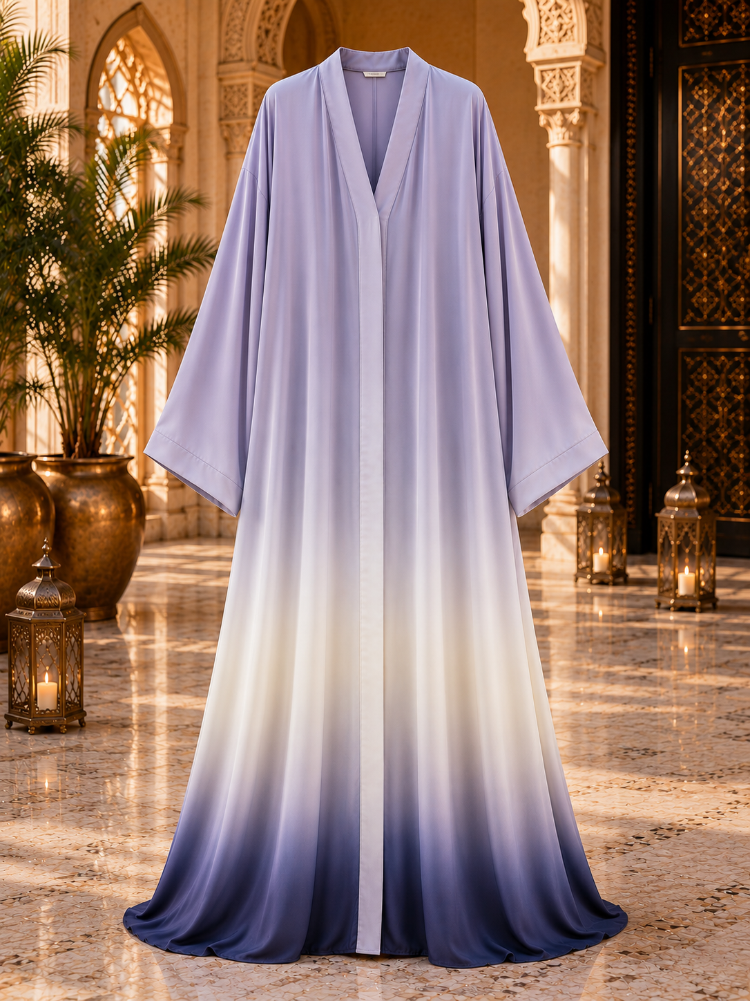 Premium Korean Nida Ombre Front Open Abaya