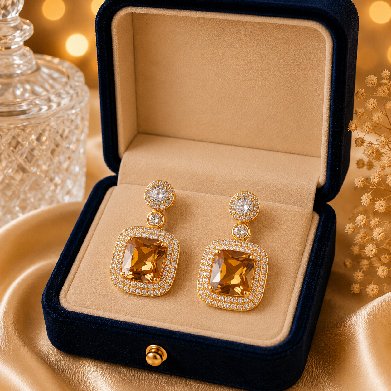 Silver Plated Crystal Earrings for Women