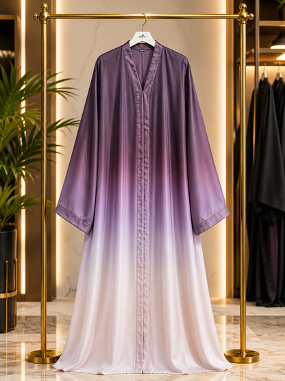 Premium Korean Nida Ombre Front Open Abaya