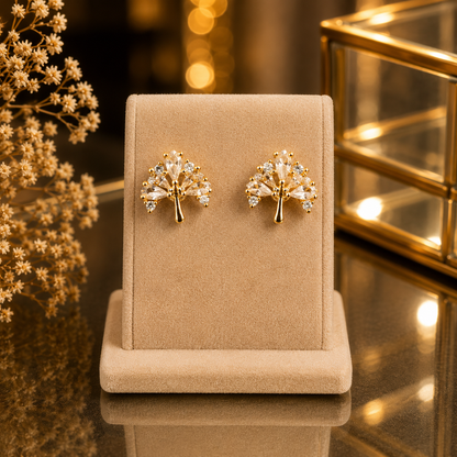 Luxury Gold Crystal Stud Earrings for Women