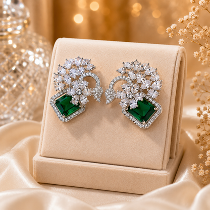 Luxury One Carat Crystal Stud Earrings for Women