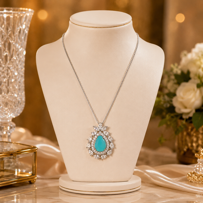 Luxury Crystal Pendant Necklace Set for Women
