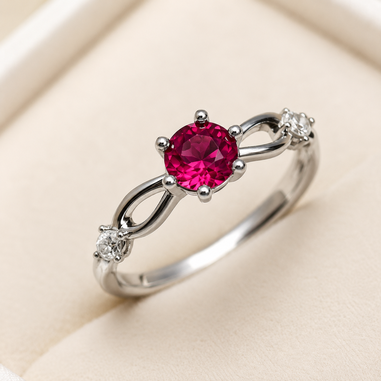 Silver Plated Aqua Stone Adjustable Ring