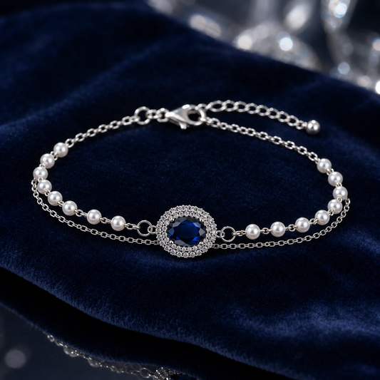 Luxury Champagne Stone Double Layer Pearl Bracelet