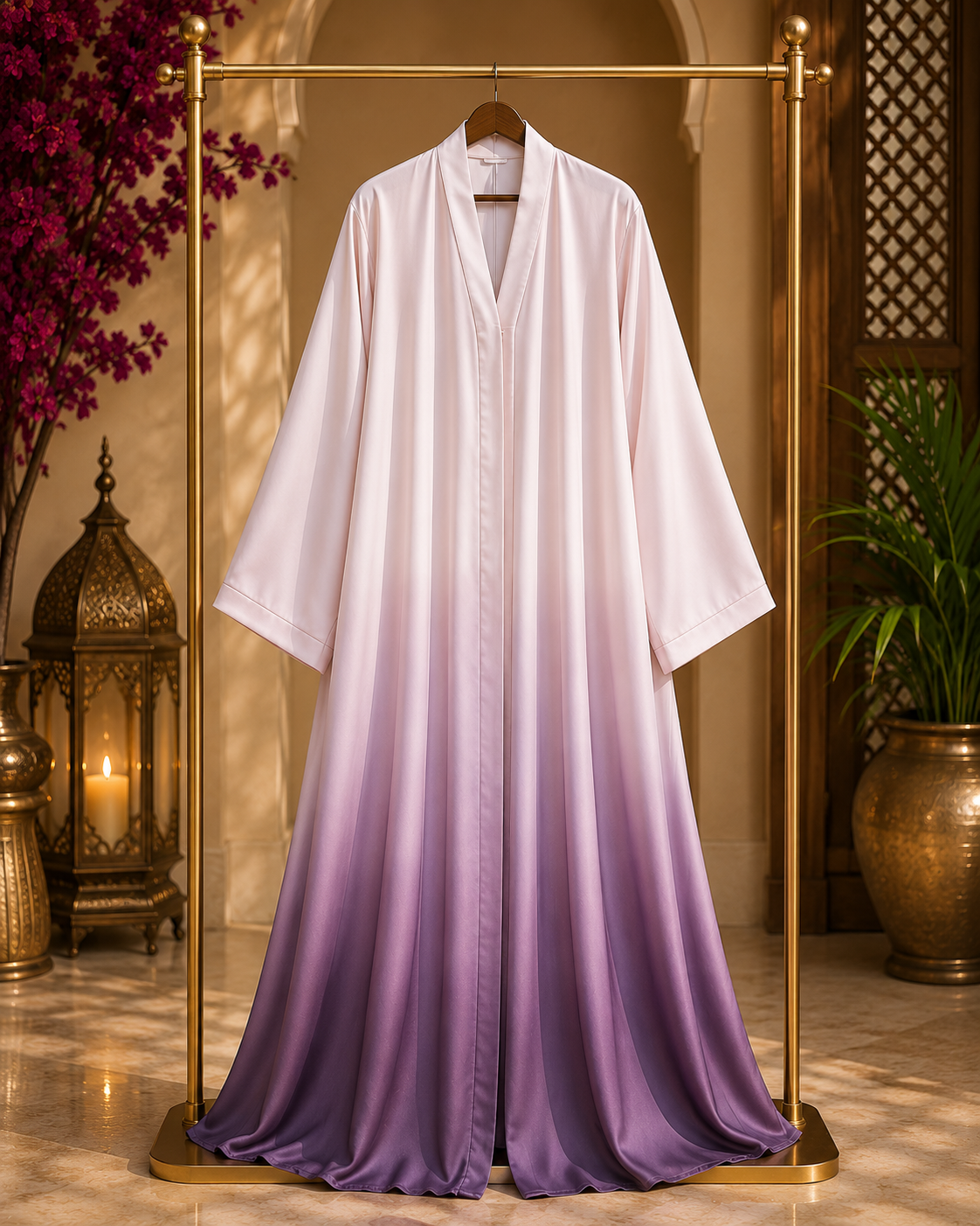 Premium Korean Nida Ombre Front Open Abaya