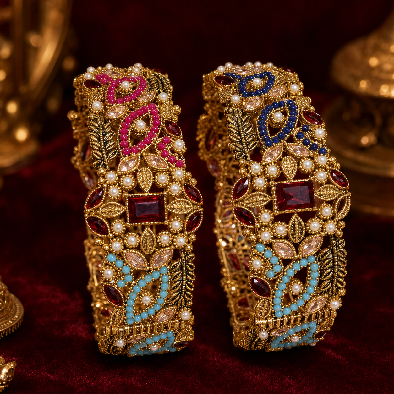 Luxury Multicolor Handwork Bridal Bangles