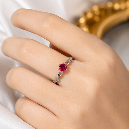 Silver Plated Aqua Stone Adjustable Ring