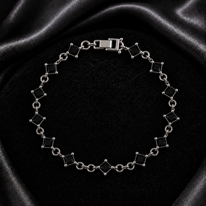 Silver Plated Square Stone Bracelet for Women – 4 Colors